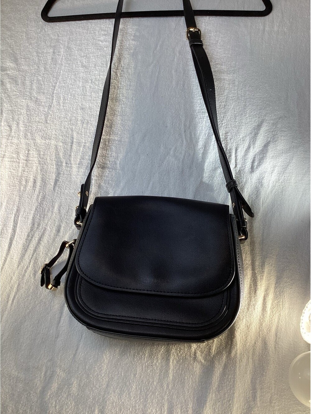 Marc Jacobs Black Crossbody Bag w/ Detachable Strap & Charm, Gold Hardware